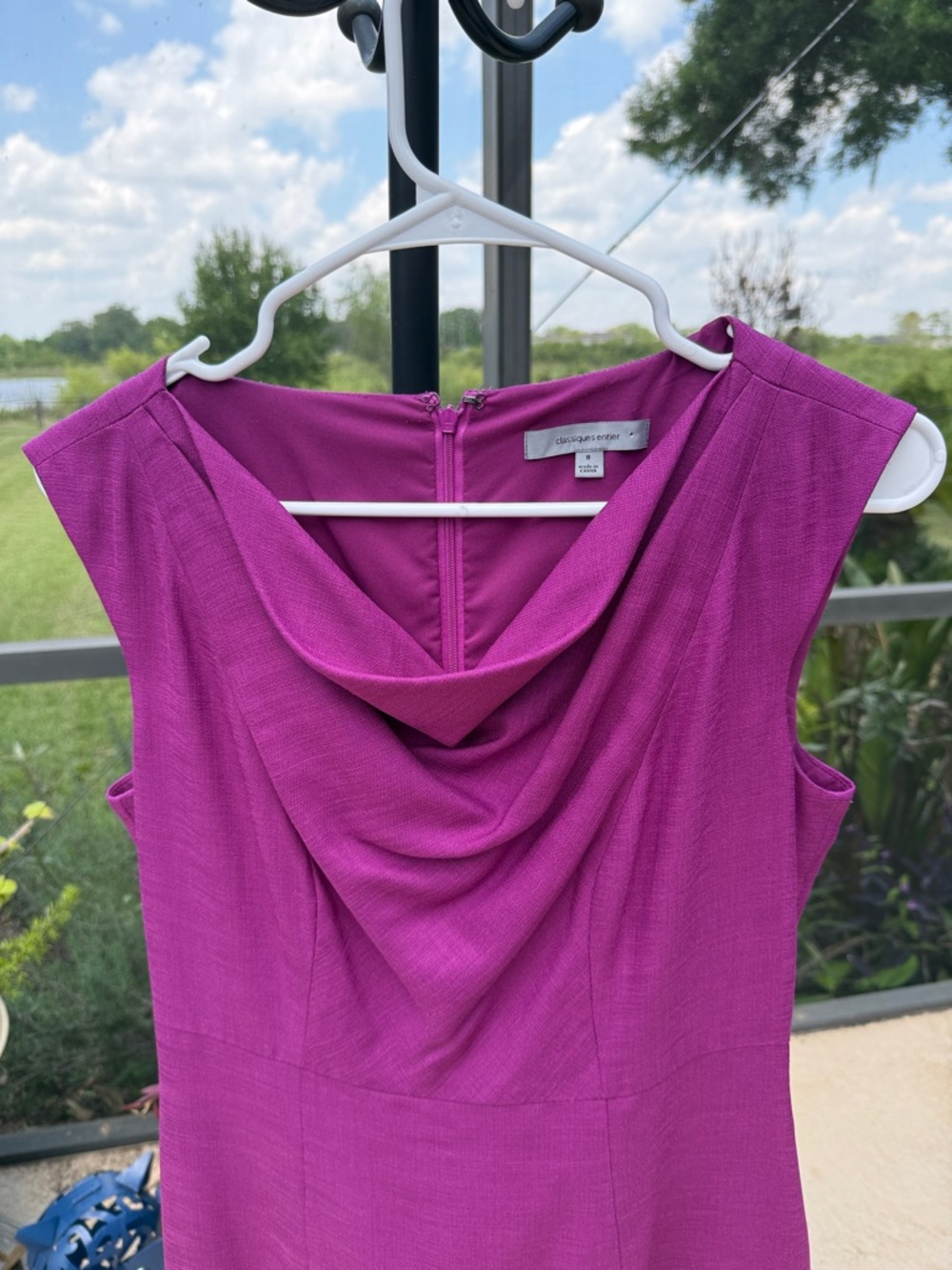 Classiques Entier Sleeveless Cowl-Neck Midi Dress - Magenta